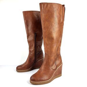 Zodiac Women’s Iggy Wedge Knee High Brown Boot Size 6.5 M